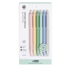 Ubrands Vintage Speckle Ballpoint Pens 6 Ct Set Nwt
